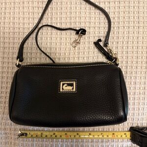 Dooney & Bourke Black Pebbled Leather Crossbody with Gold Hardware